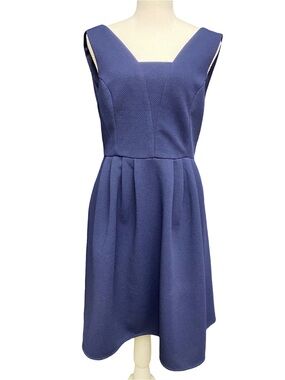 Ya Los Angeles Blue Textured Fit & Flare Dress Size Large Sleeveless